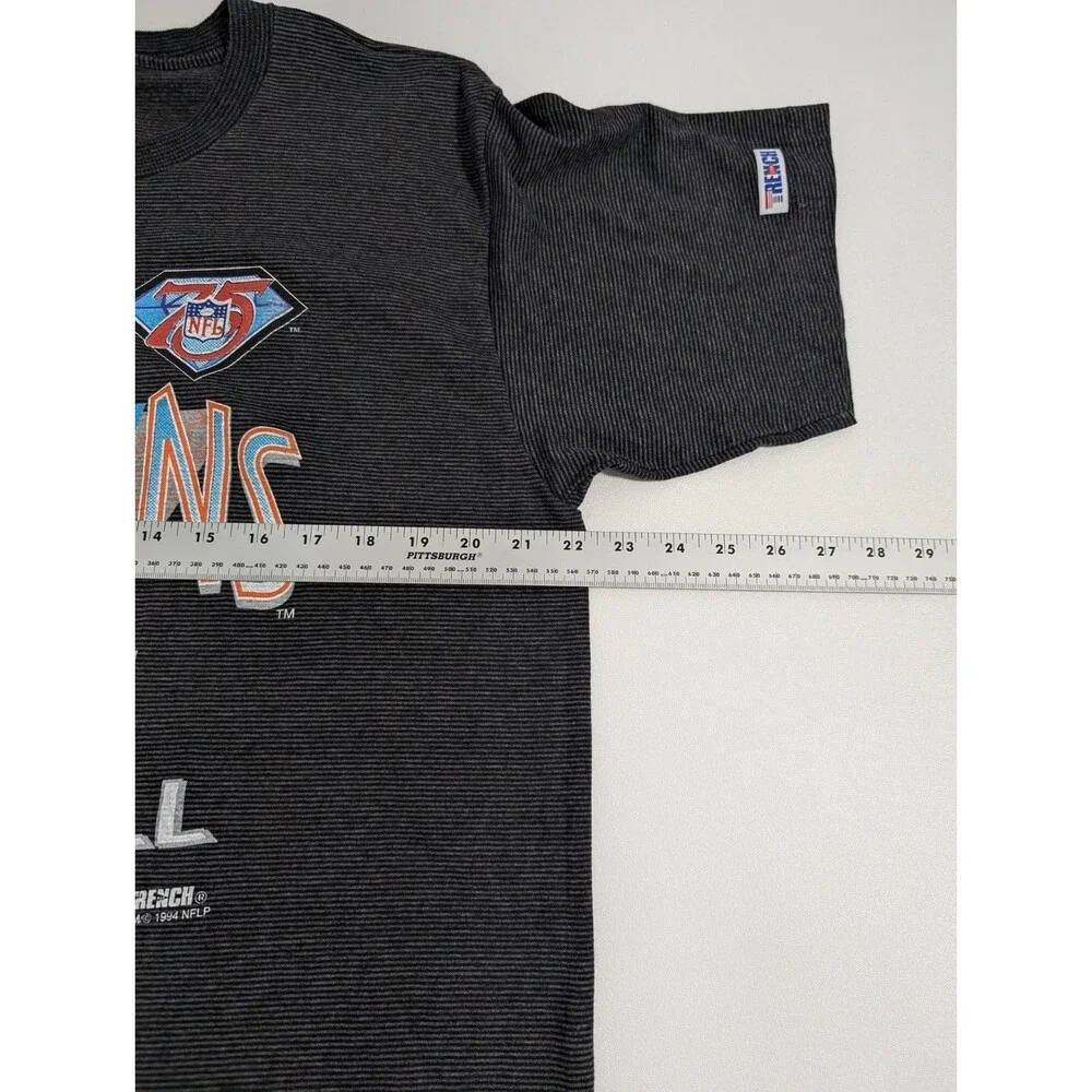Vintage 1994 Miami Dolphins Football Graphic T-Shirt NFL Trench Size XL Stripped